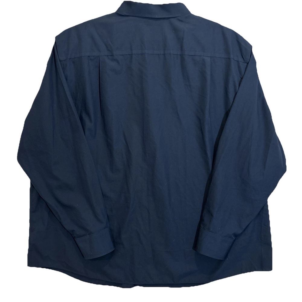 Untuckit 3X NAVY BLUE Mens Button Shirt 100% Cotton WRINKLE FREE Flip Sleeve EUC - Picture 5 of 5